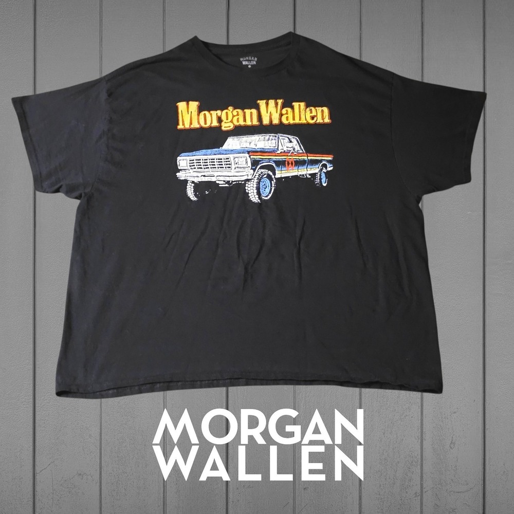 Morgan Wallen Mens Truck Graphic One Night at a Time T-Shirt Black 3XL